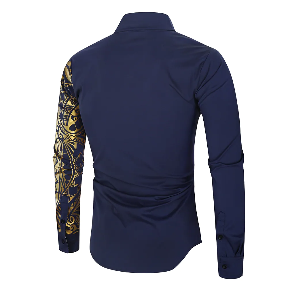 Men's shirt graphic ordinary printing long sleeve