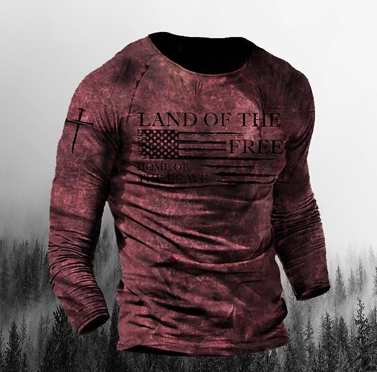 Men's T-Shirt T-Shirt Letter Crew Neck Casual Top