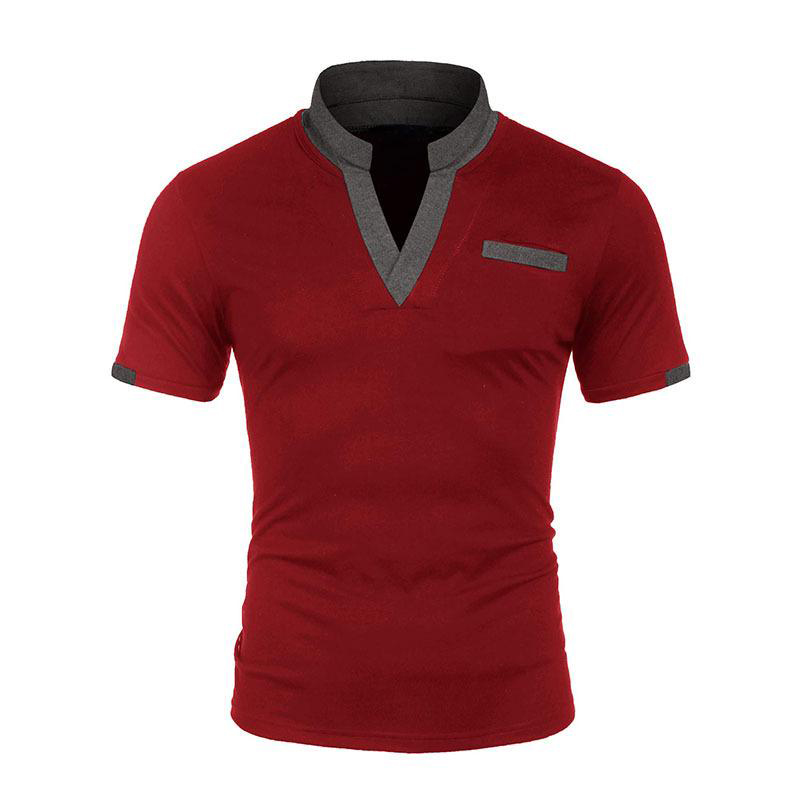 Mew solid color polo shirt color matching men's polo shirt multicolor