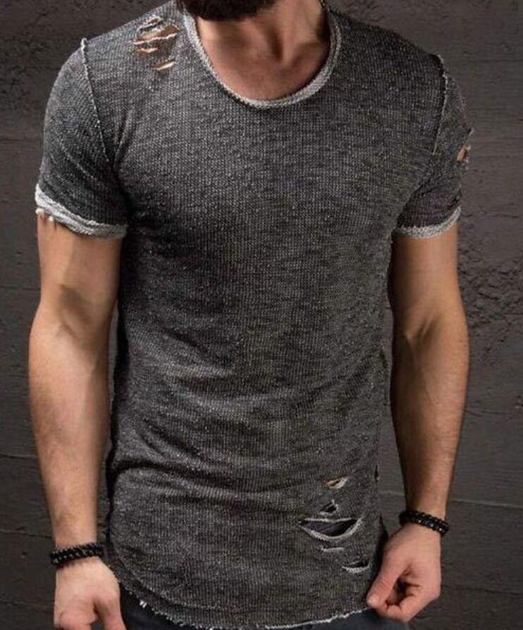 Men's Solid Plus Size Crew Neck T-Shirt