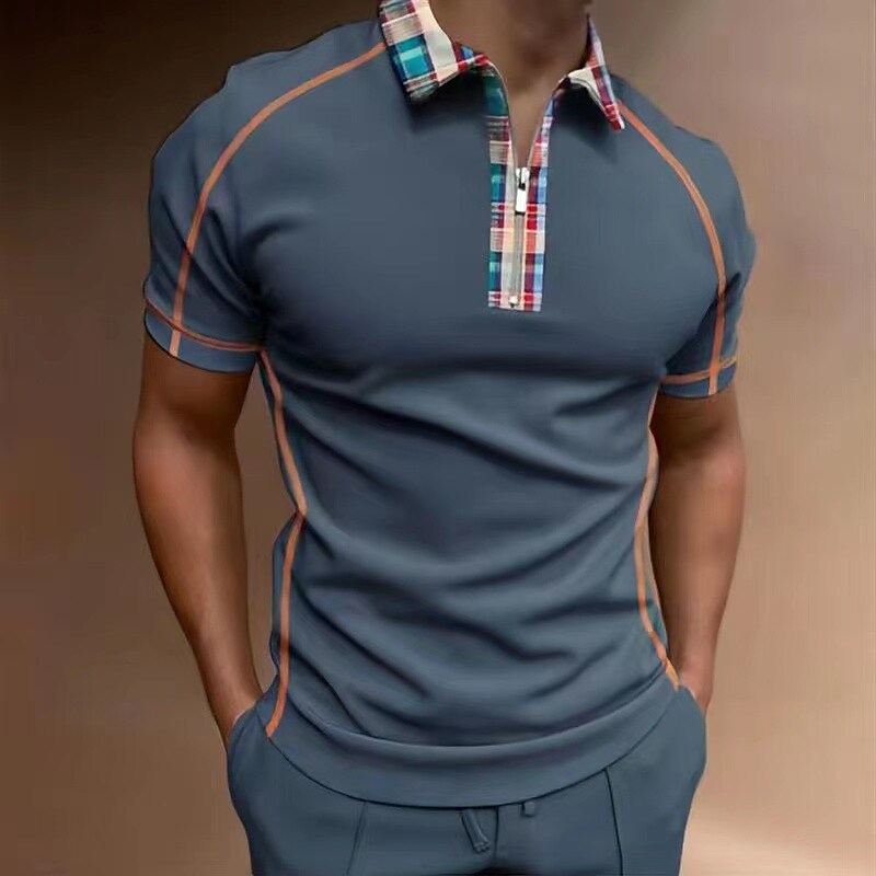 Men's Golf Shirt Letter Turndown Going out golf shirts Short Sleeve Tops Designer Punk & Gothic Sports Green Gray Brown