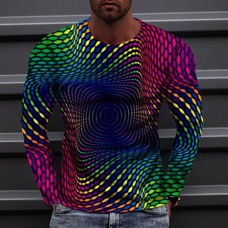 Men's 3D Abstract Print Long Sleeve