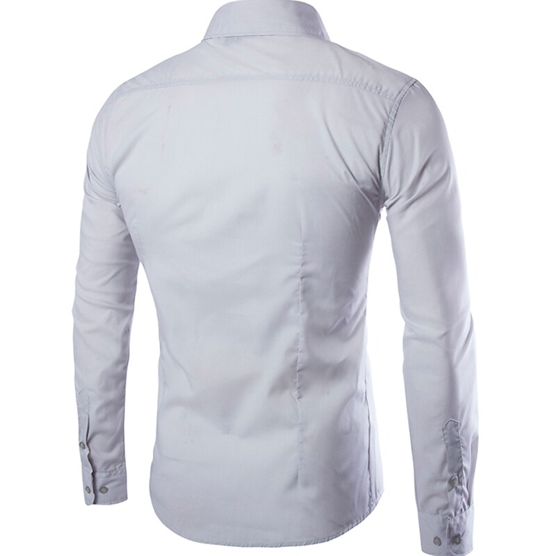 Men's shirt solid color business long sleeve