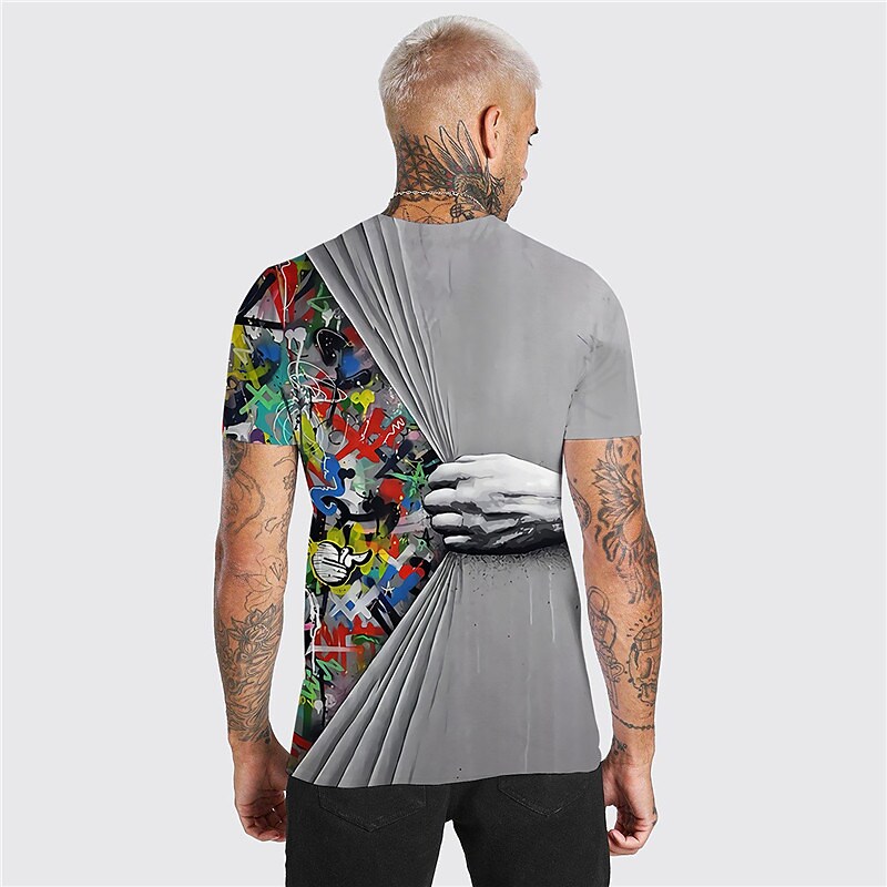 Men's 3D Abstract Print T-Shirt