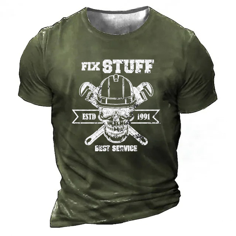 Men's T shirt Tee 3D Print Graphic Letter Crew Neck Casual Daily Print Short Sleeve Tops Fashion Classic Comfortable Big and Tall Green Black Brown / Sports / Summer