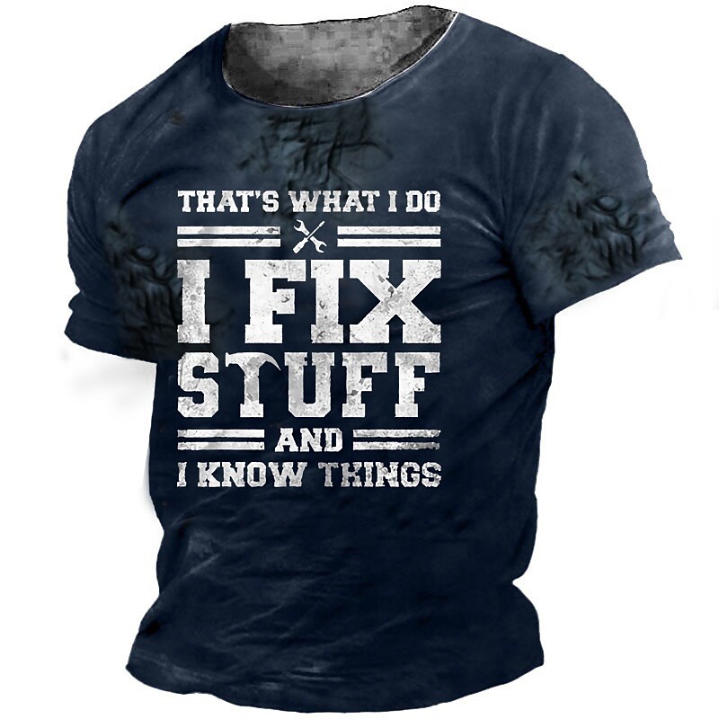 Men's T shirt Tee Letter Crew Neck Casual Daily Print Short Sleeve Tops Casual Cool Green Black Blue