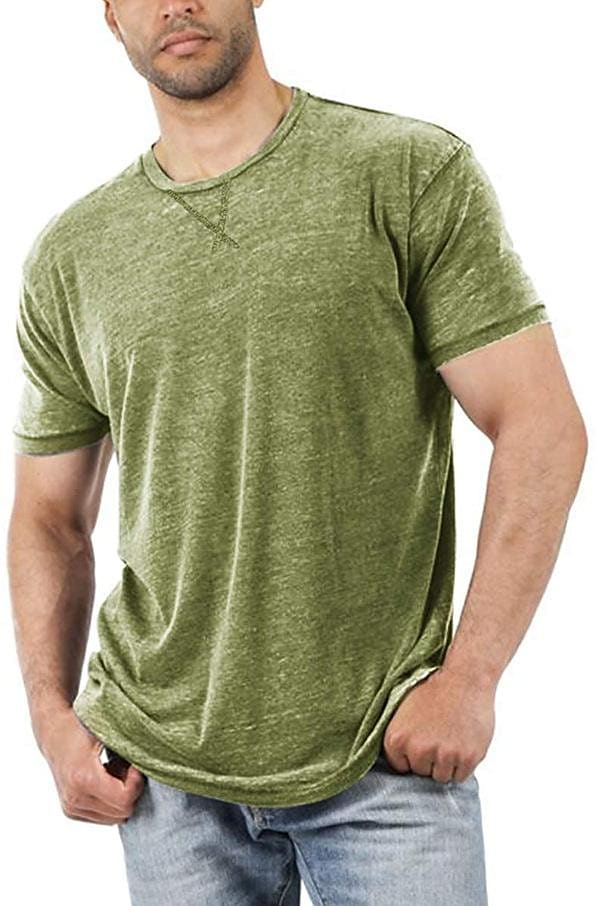 Men's new amazon aliexpress wish independent station solid color casual short-sleeved t-shirt