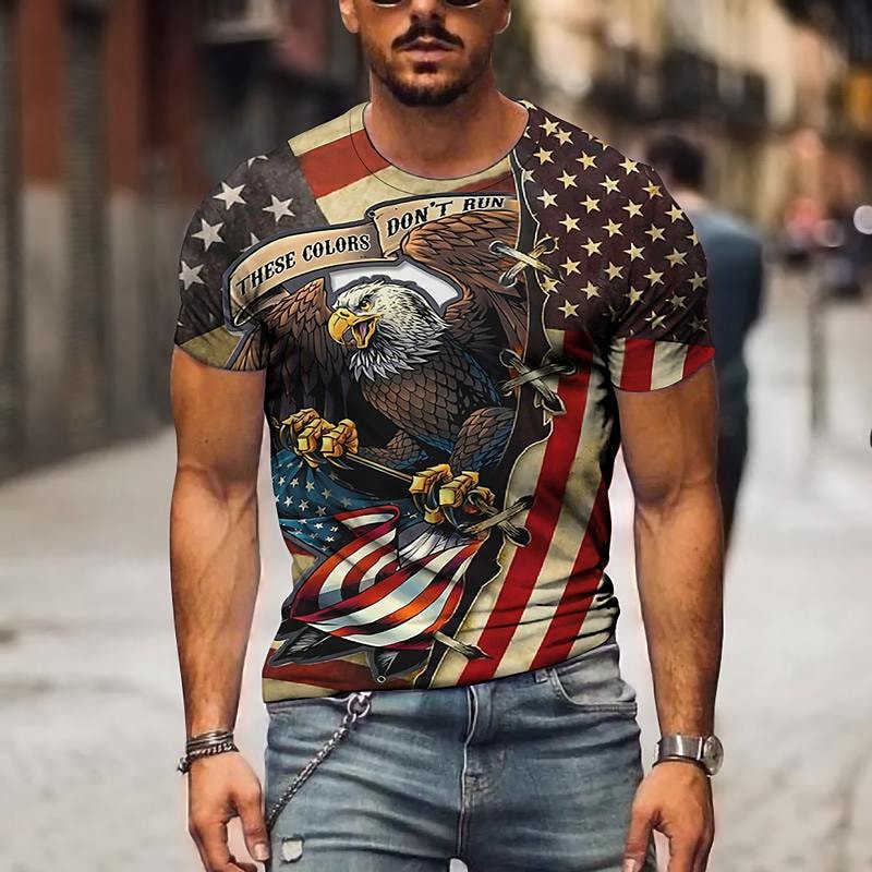 Men New eagle pattern sweatshirt men's european and american large size t-shirt