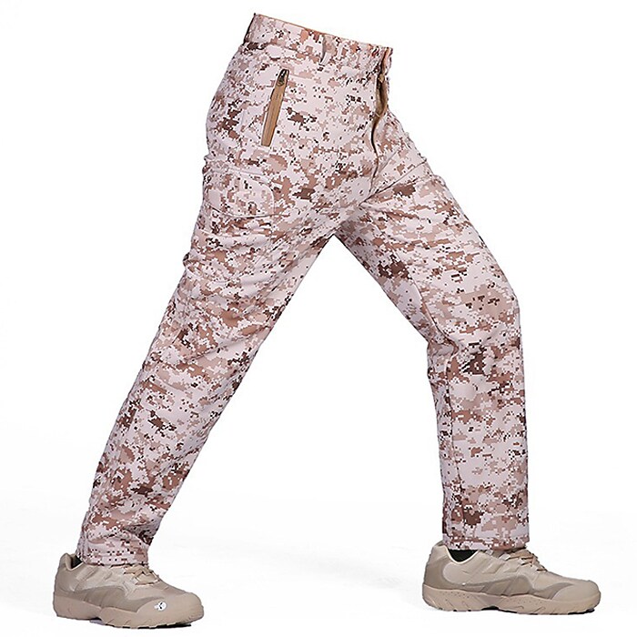 factory direct sales autumn and winter men's outdoor sports tactical pants three-in-one fleece soft shell waterproof camouflage assault pants