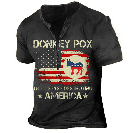 Men's Henley Shirt Tee T shirt Tee 3D Print Graphic Patterned Cross Plus Size Henley Daily Sports Button-Down Print Short Sleeve Tops Designer Basic Casual Big and Tall Brown / Summer / Summer