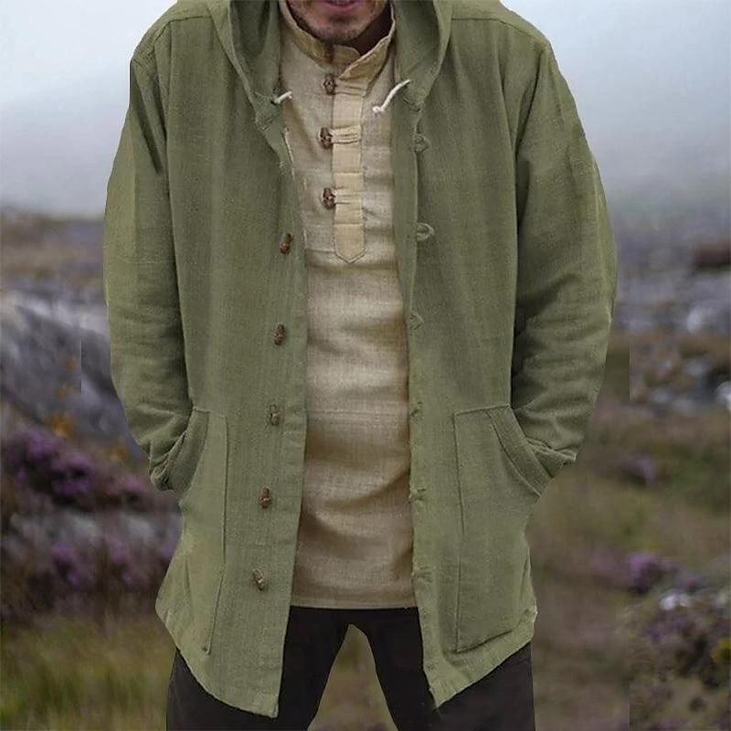 spring and autumn new men's retro solid color casual thin shirt jacket spot