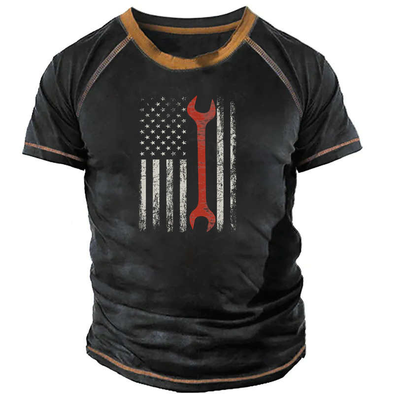 Men's T shirt Tee 3D Print Graphic Letter Crew Neck Casual Daily Print Short Sleeve Tops Fashion Classic Comfortable Big and Tall Green Black Brown / Sports / Summer