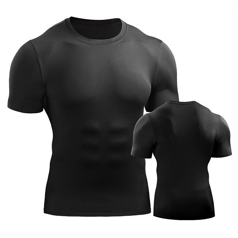 short-sleeved men's summer sports running short-sleeved t-shirt handsome round neck tight t-shirt quick-drying breathable perspiration basketball shirt