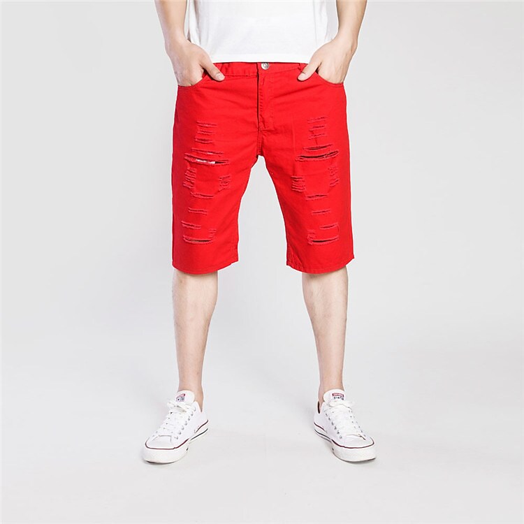 Men's casual ripped shorts