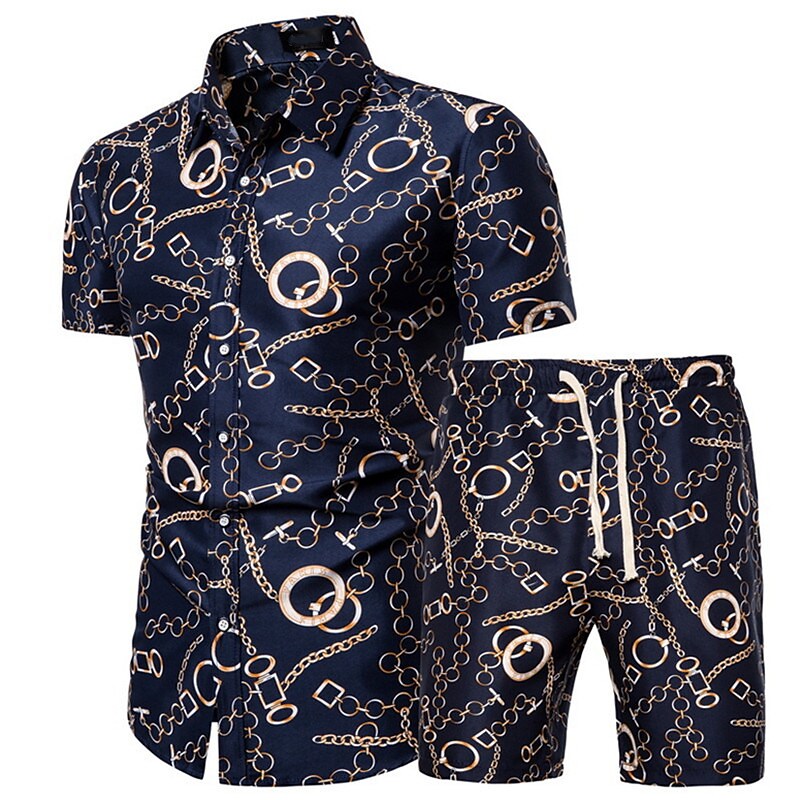 Men's printed shirt set