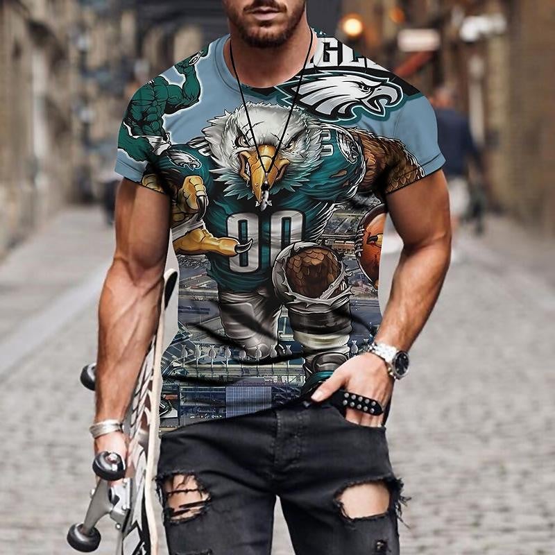 Men New eagle pattern sweatshirt men's european and american large size t-shirt