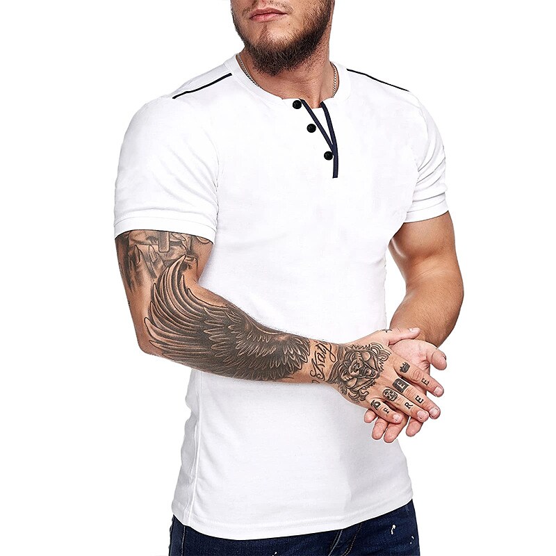 Men's Solid Color Plus Size T-Shirt