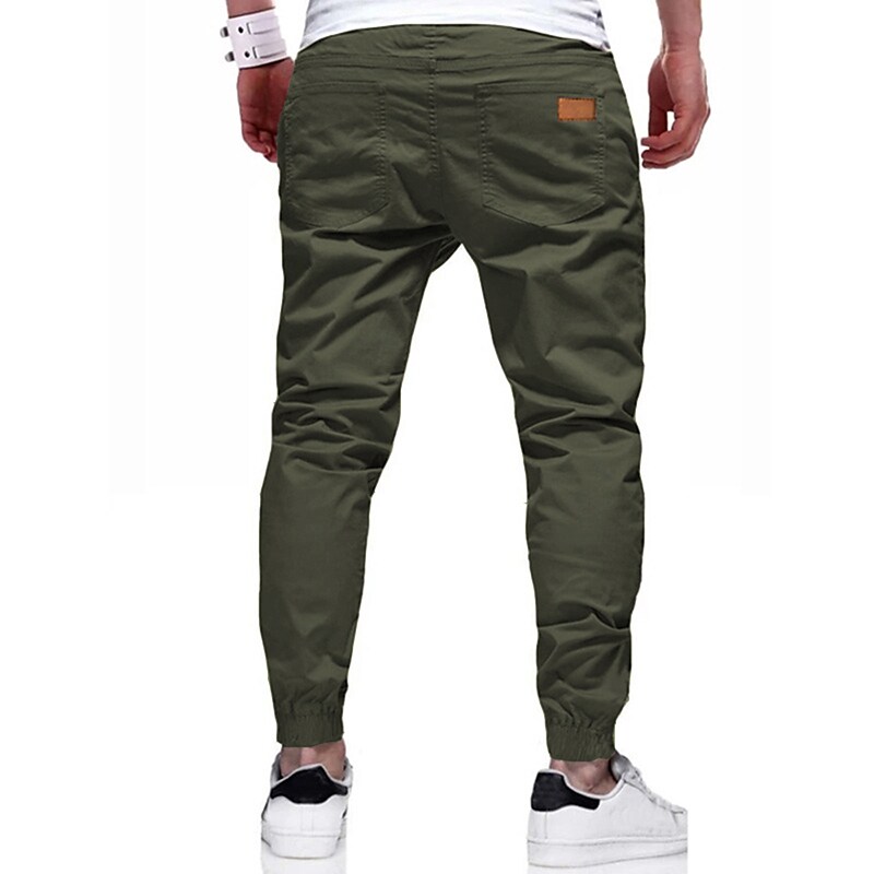 Men's Joggers Stylish Simple Sweatpants Casual Trousers Jogger Pants Solid Color With Elastic Waist Drawstring ArmyGreen Black Khaki Light gray Dark Gray