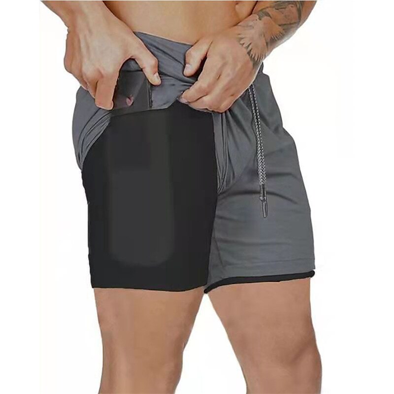 Men's Stylish Casual / Sporty Active Shorts Drawstring Pocket Elastic Waist Short Pants Sports Outdoor Daily Micro-elastic Solid Color Comfort Breathable Mid Waist Green Army Green Dark Gray Red