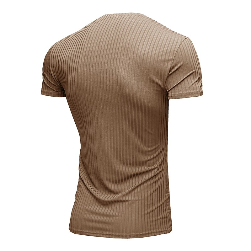 Men's Solid Color Plus Size Crew Neck Casual T-Shirt