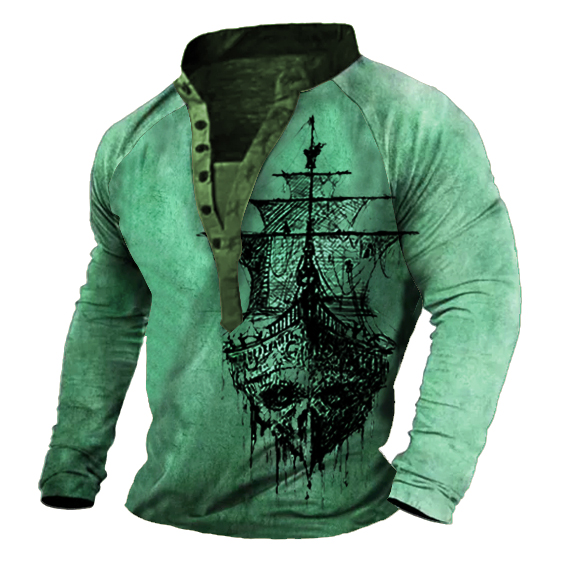 Men's Henley Shirt Tee T shirt Tee 3D Print Graphic Patterned Cross Plus Size Henley Daily Sports Button-Down Print Short Sleeve Tops Designer Basic Casual Big and Tall Brown / Summer / Summer