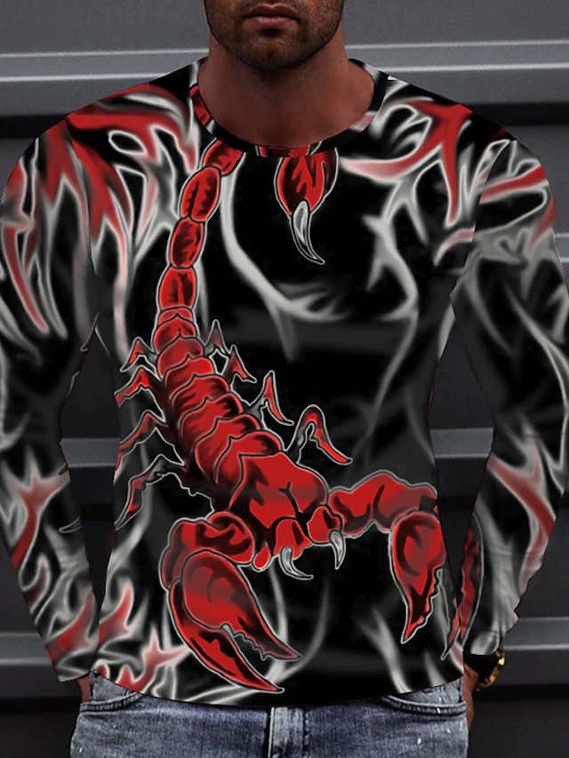 Men's 3D Abstract Print Long Sleeve