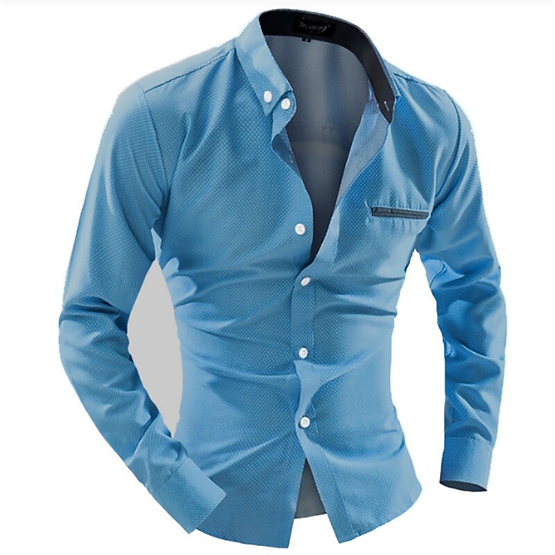 Men's shirt solid color long sleeve
