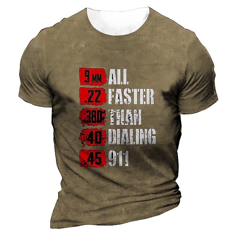 Men's Printed Letter T-Shirt