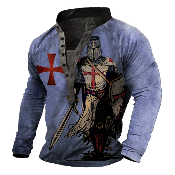 Men's Henley Shirt Tee T shirt Tee 3D Print Graphic Patterned Cross Plus Size Henley Daily Sports Button-Down Print Short Sleeve Tops Designer Basic Casual Big and Tall Brown / Summer / Summer