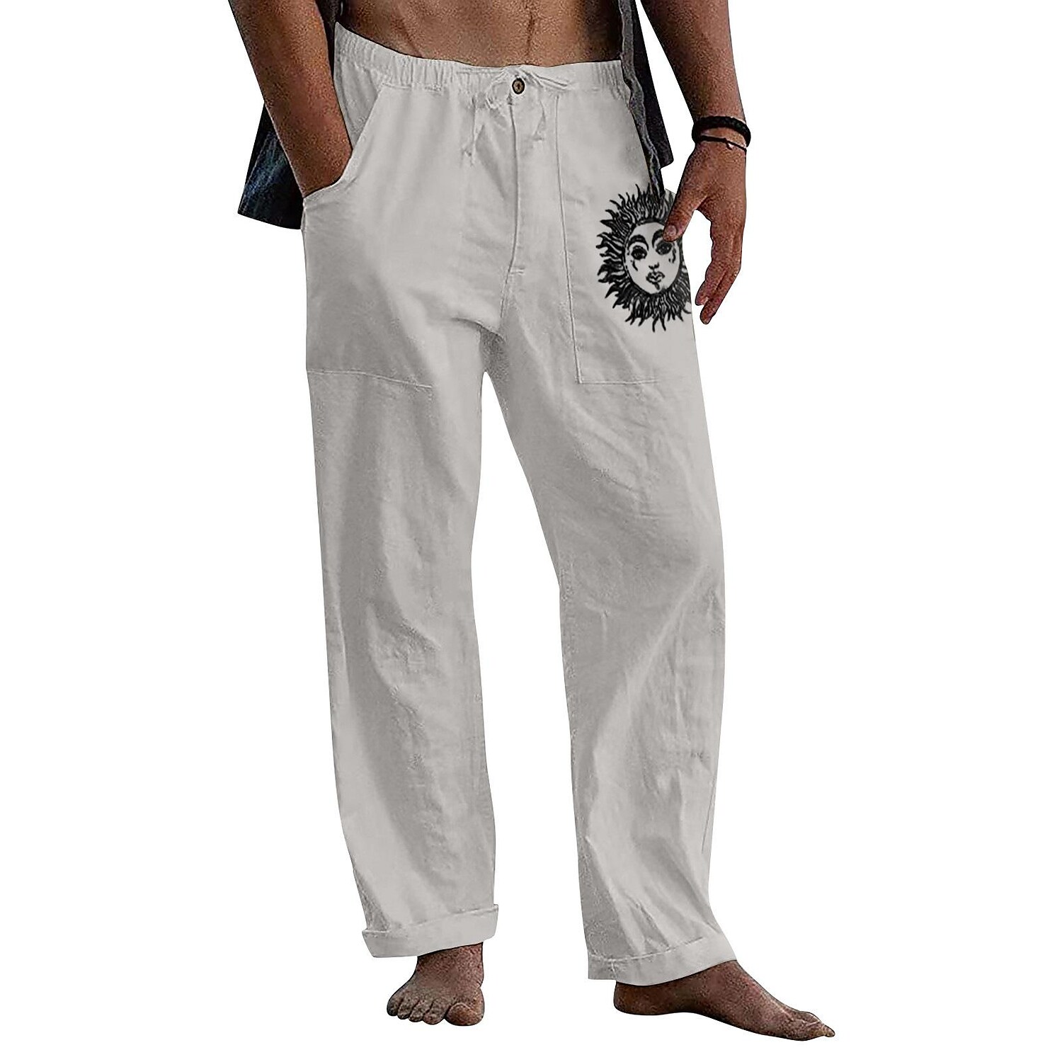 Men's Chinese Stretch Drawstring Straight Leg Pants