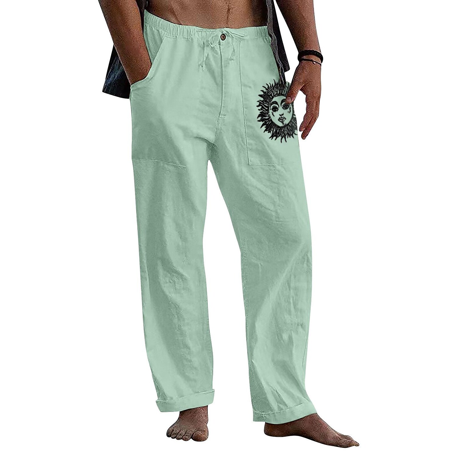 Men's Chinese Stretch Drawstring Straight Leg Pants