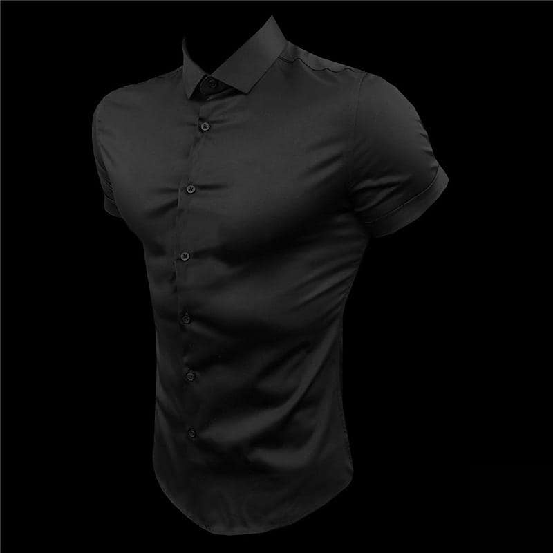 Men's thin solid color non-iron shirt