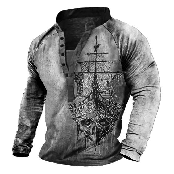 Men's Henley Shirt Tee T shirt Tee 3D Print Graphic Patterned Cross Plus Size Henley Daily Sports Button-Down Print Short Sleeve Tops Designer Basic Casual Big and Tall Brown / Summer / Summer