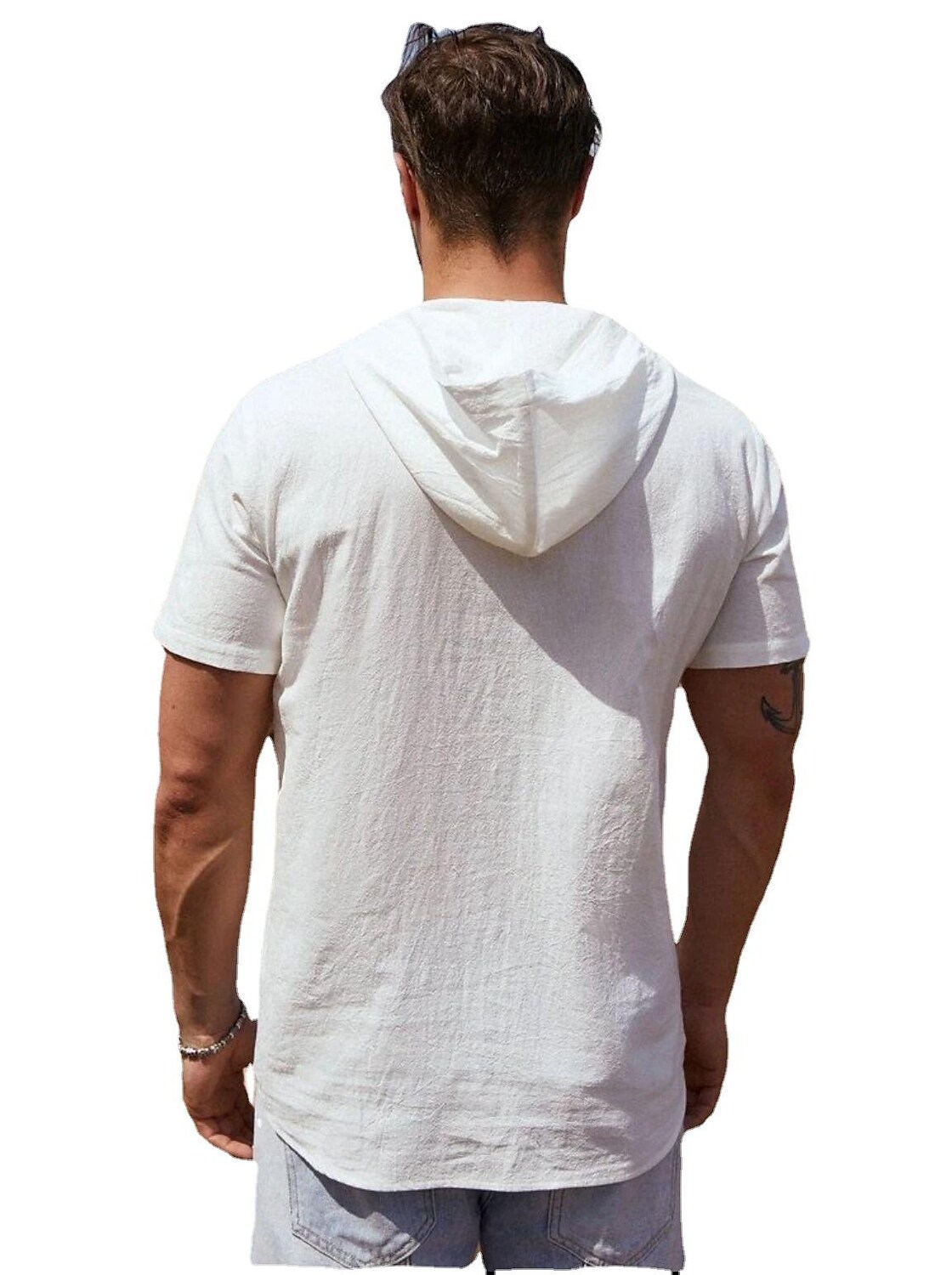 Men's cotton and linen work shirt