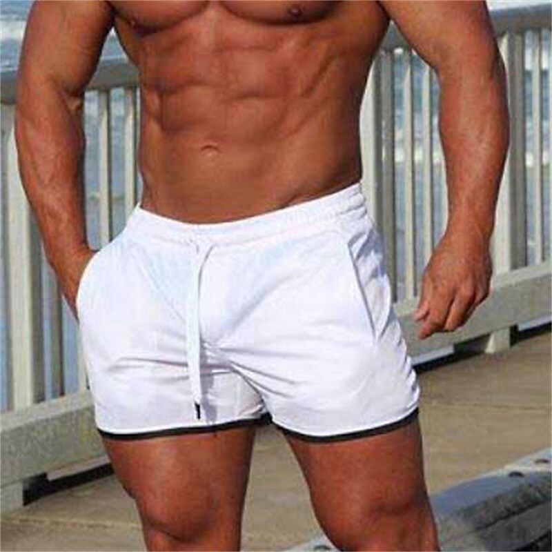 Men's Running Drawstring Elastic Waist Casual Daily  Workout Shorts