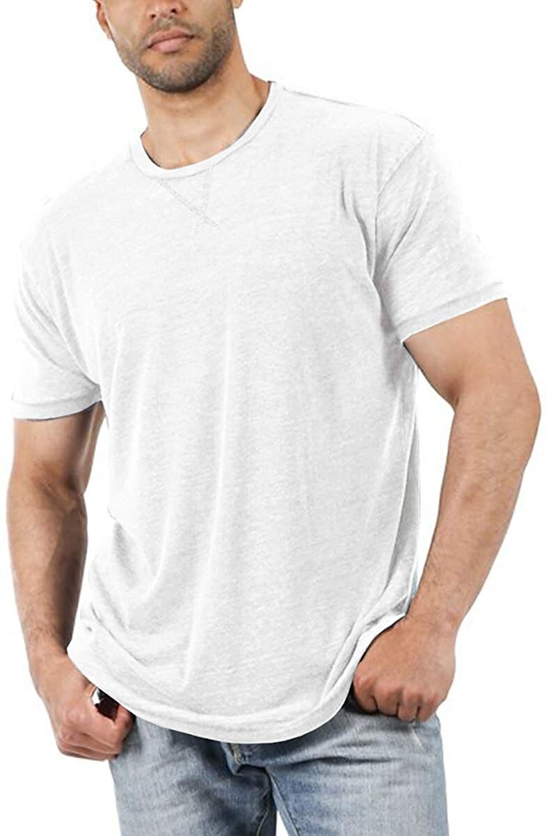 Men's T shirt Tee Solid Color Crew Neck Casual Work Tops Casual Cool Green White Black