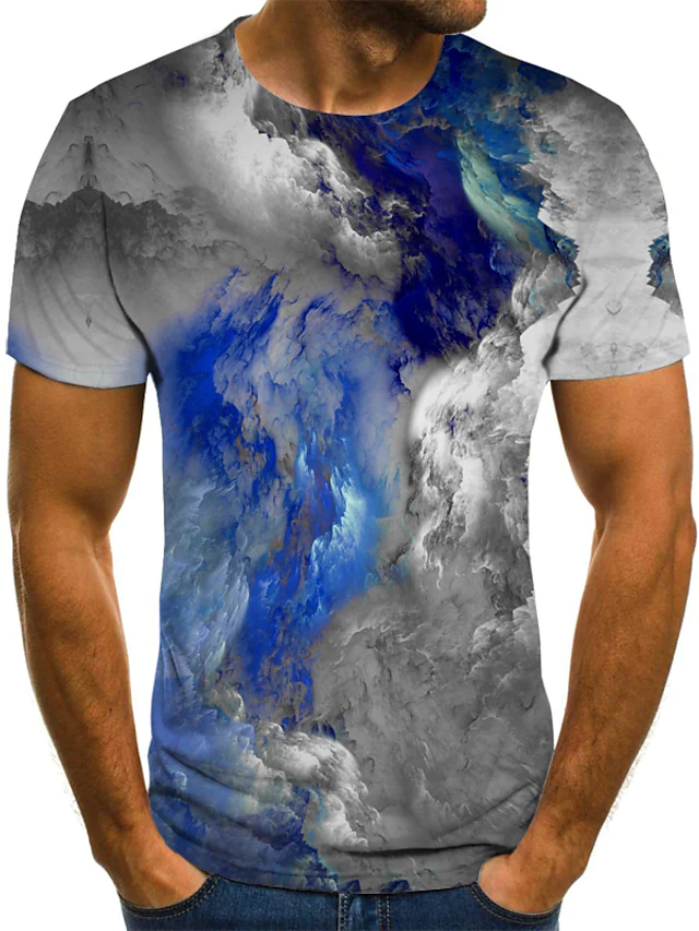 Men's 3D abstract print T-shirt