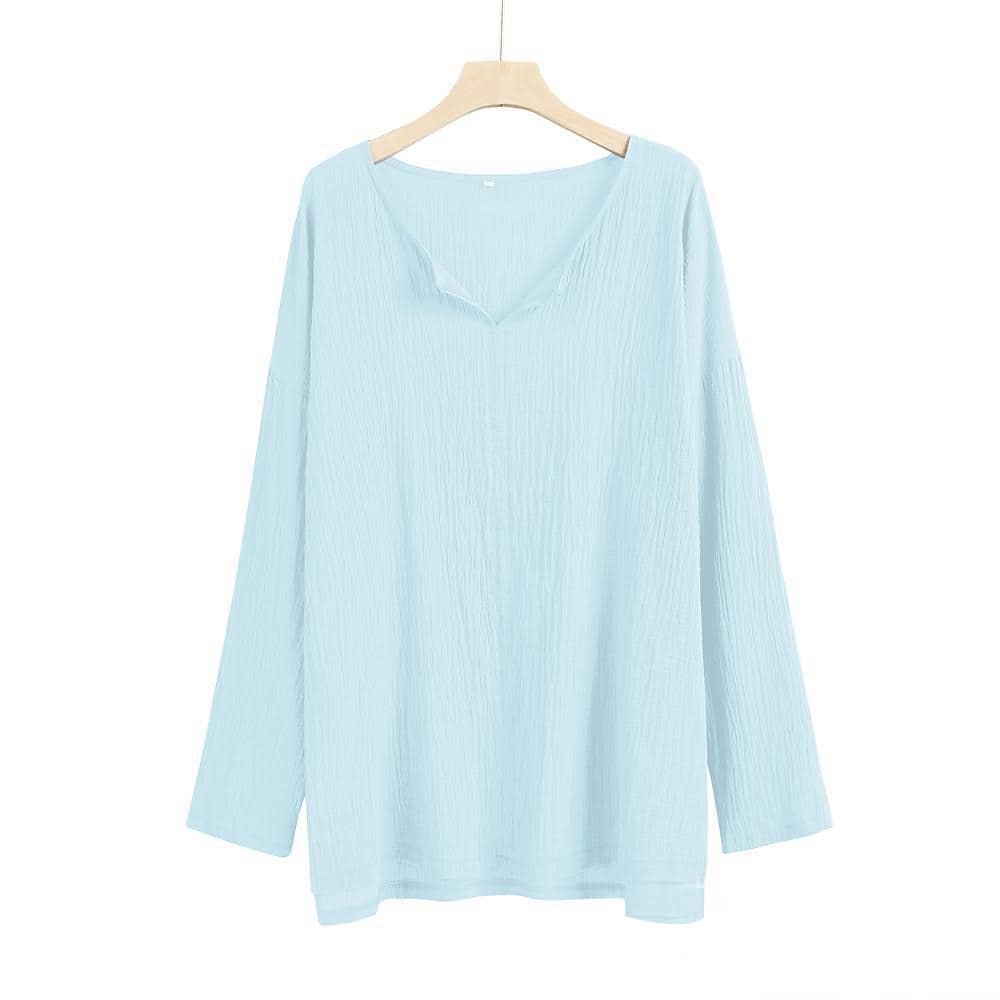 Men's Cotton Linen Solid Color Long Sleeve