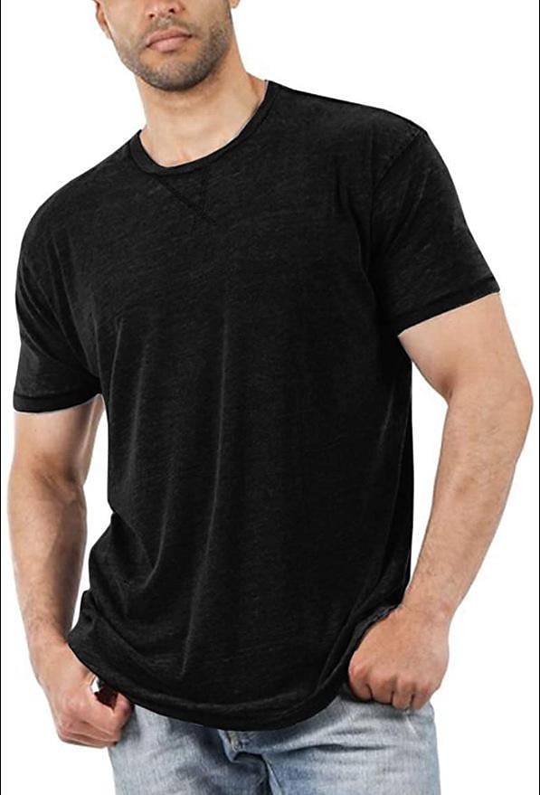 Men's new amazon aliexpress wish independent station solid color casual short-sleeved t-shirt