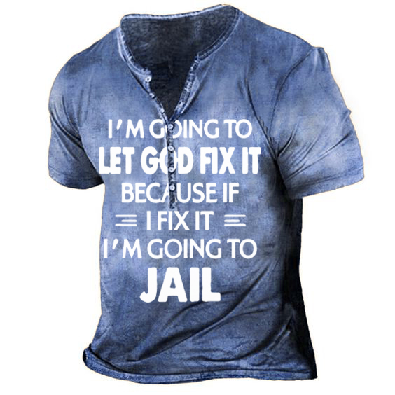 Men's Henley Shirt Tee T shirt Tee 3D Print Graphic Patterned Cross Plus Size Henley Daily Sports Button-Down Print Short Sleeve Tops Designer Basic Casual Big and Tall Brown / Summer / Summer