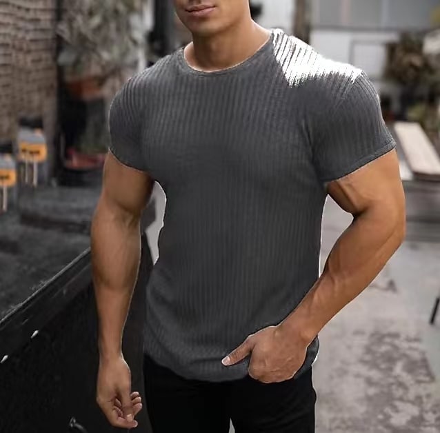 Men's T shirt Tee Solid Color Round Neck Casual Daily Tops Casual White Black Gray