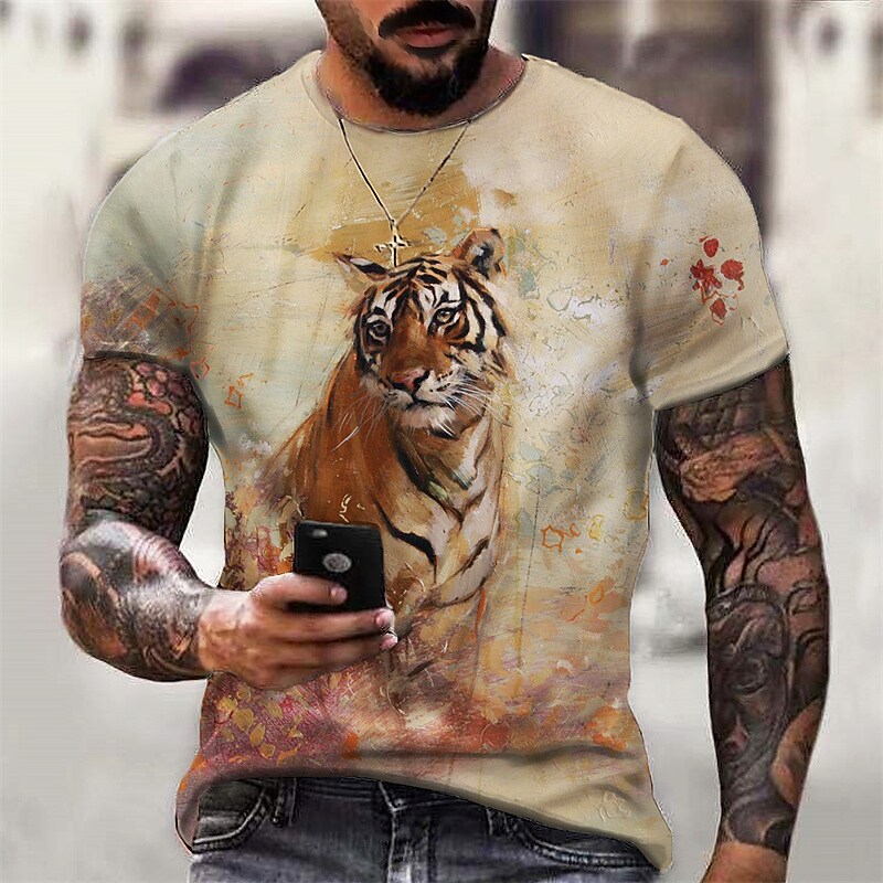 Men's 3D Abstract Print T-Shirt
