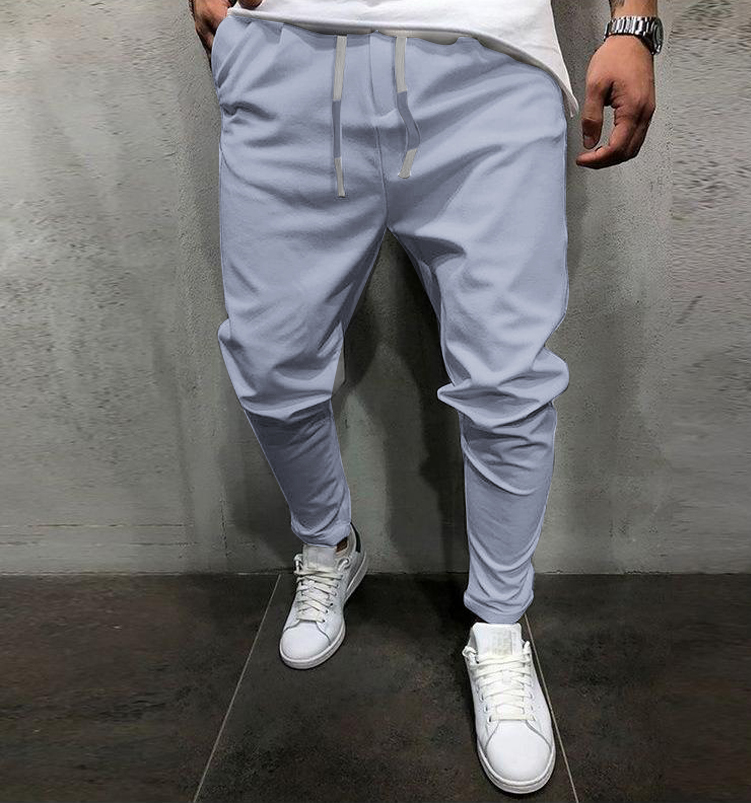 Men's solid color eight color ninth pants