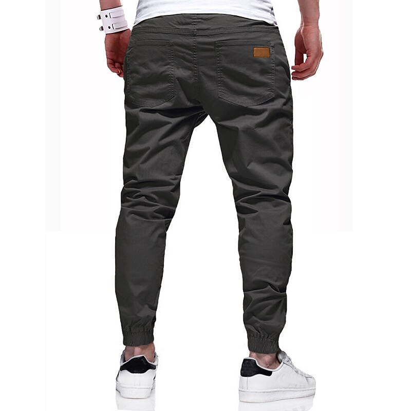 Men's Joggers Stylish Simple Sweatpants Casual Trousers Jogger Pants Solid Color With Elastic Waist Drawstring ArmyGreen Black Khaki Light gray Dark Gray