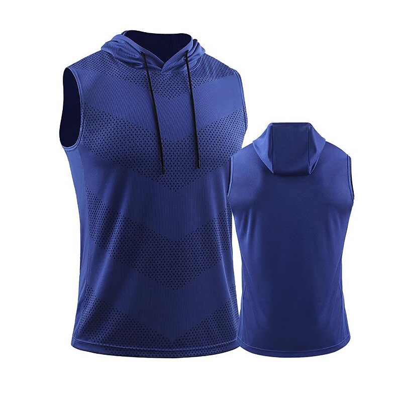 Sports-print hooded tank top