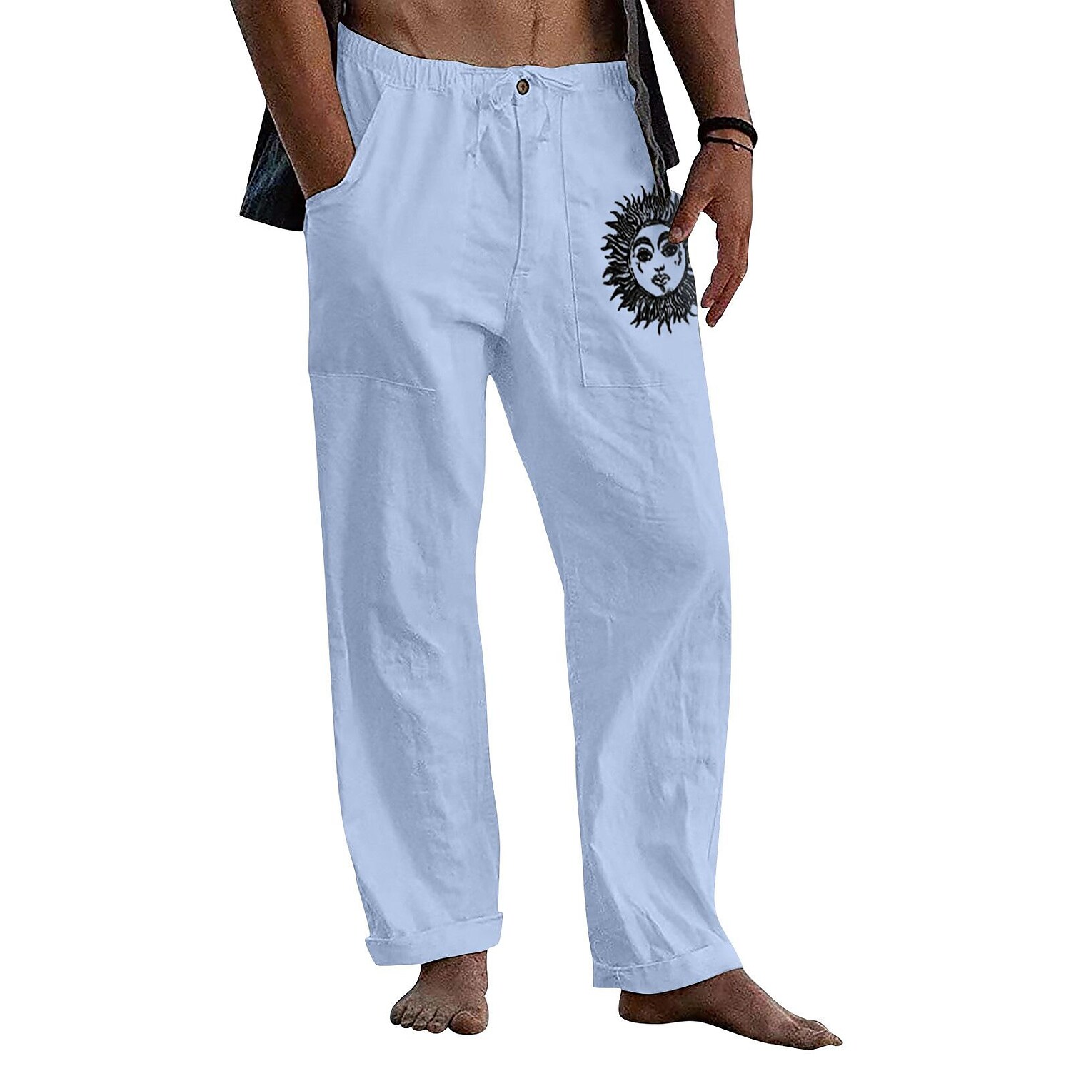 Men's Chinese Stretch Drawstring Straight Leg Pants