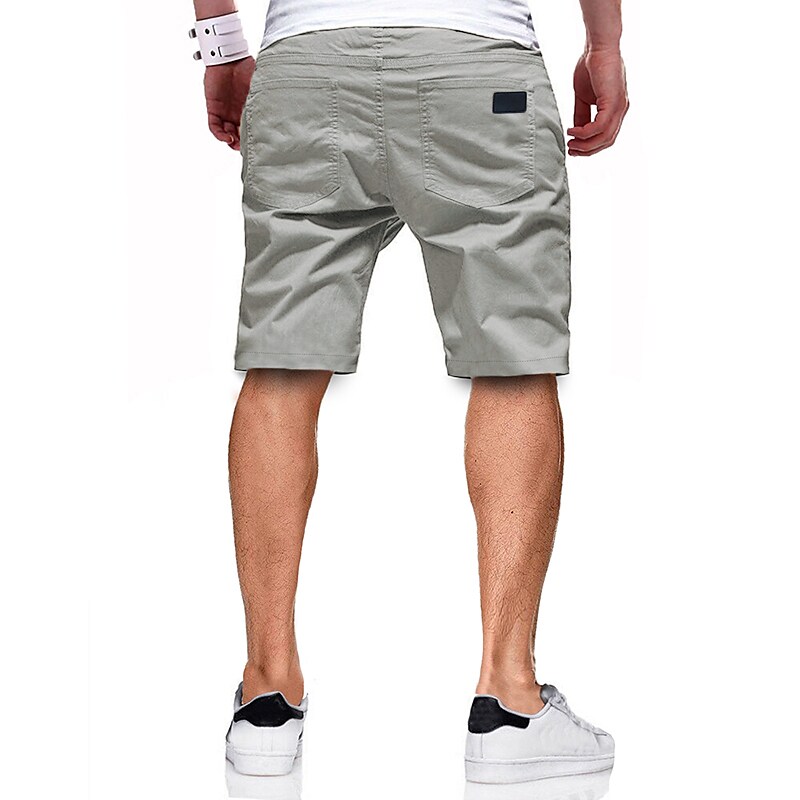 Men's Stylish Sports Shorts Pants Casual Daily Solid Color Mid Waist ArmyGreen Black Khaki Light Grey Dark Gray S M L XL XXL