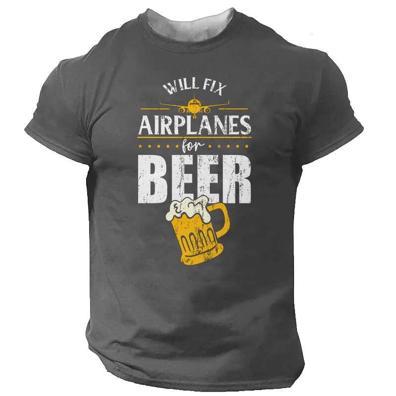 Men's T shirt Tee 3D Print Graphic Letter Crew Neck Casual Daily Print Short Sleeve Tops Fashion Classic Comfortable Big and Tall Green Black Brown / Sports / Summer