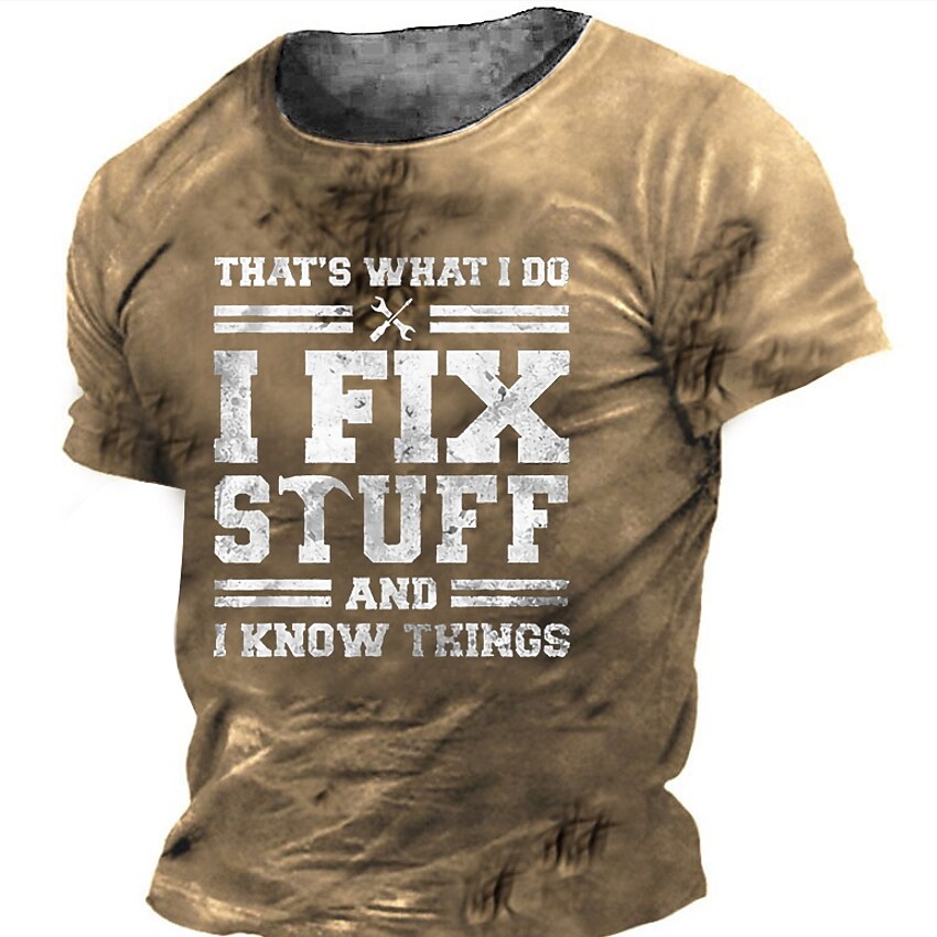 Men's T shirt Tee Letter Crew Neck Casual Daily Print Short Sleeve Tops Casual Cool Green Black Blue