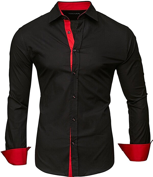 Men's shirts plus size basic long sleeves